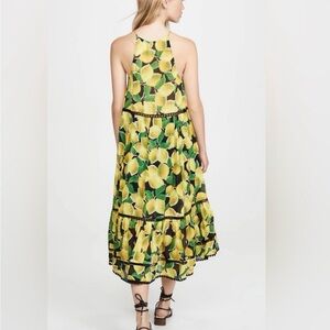 Farm Rio Yellow Lemon Print Maxi Dress - M